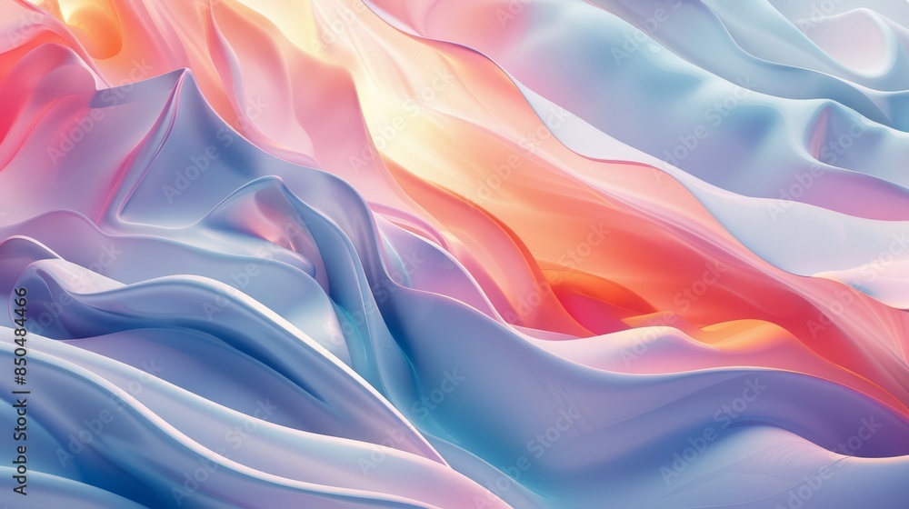 Obraz premium Abstract 3D shapes, pastel colors, organic forms, high resolution, smooth and flowing, soft gradients, elegant and modern, artistic design