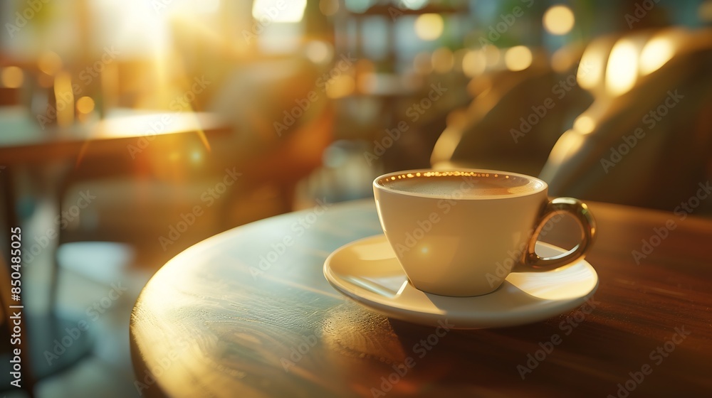 cup of coffee on table in cafe : Generative AI cup of coffee on table in cafe : Generative AI