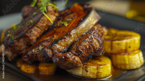 Savor the Taste: African Braised Pork Chop and Fried Plantain © Viktor