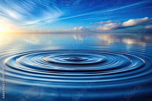 Circular water ripples reflecting the clear sky , water, ripples, circular, reflection, clear, nature, pond, lake