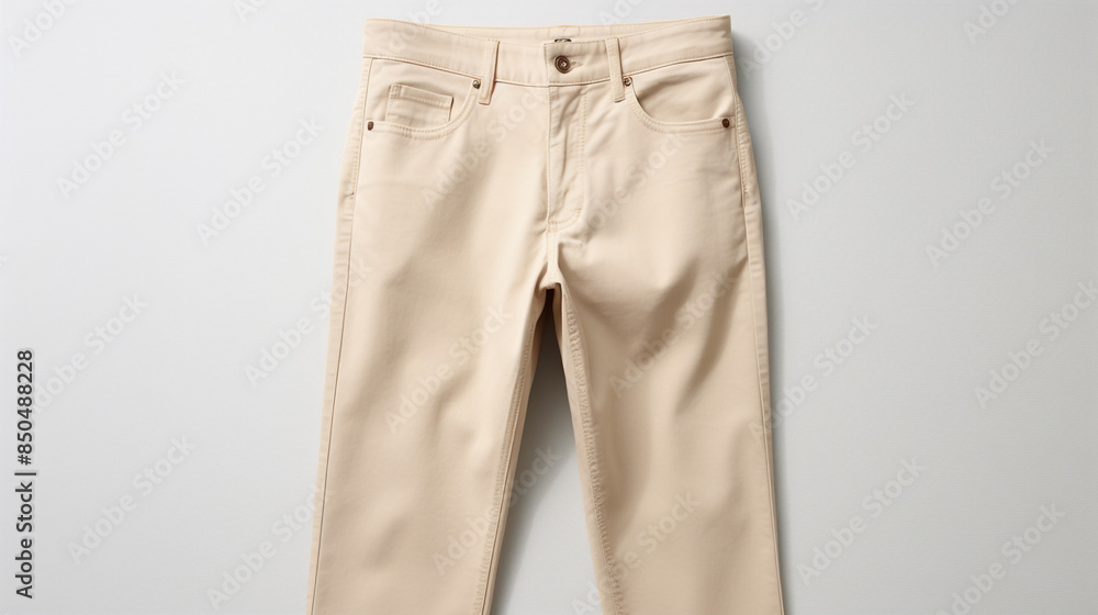 cream color jeans on white background cream color jeans on white background
