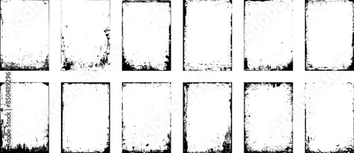 Distress overlay vector textures collection. Set of dotted abstract frame. Distressed overlay texture. Set of frame different distressed black texture. 