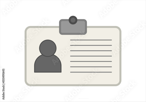 Identificador o credenciales de una persona en fondo blanco