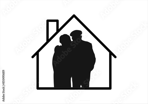 Casa con personas mayores o jubiladas photo