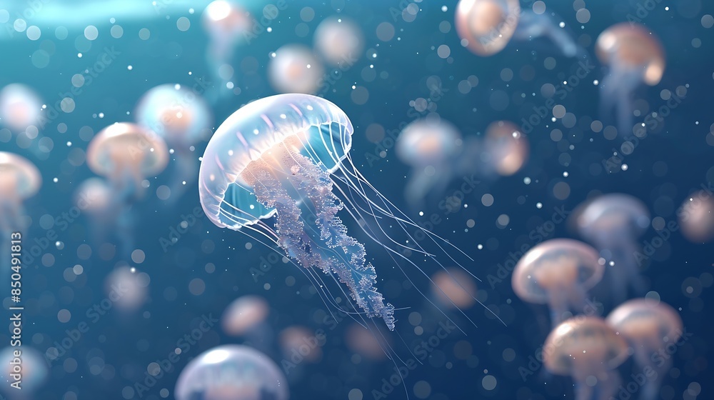 Diamond jellyfish floating upwards Diamond collection of animals 3d animation of a seamless loop : Generative AI Diamond jellyfish floating upwards Diamond collection of animals 3d animation of a seamless loop : Generative AI
