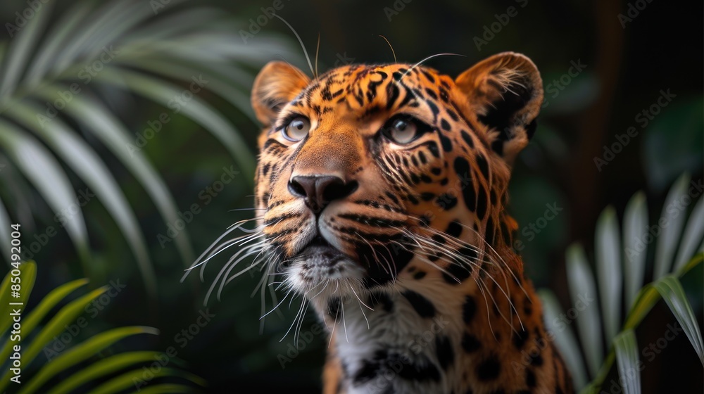 Obraz premium Portrait of a leopard in the jungle