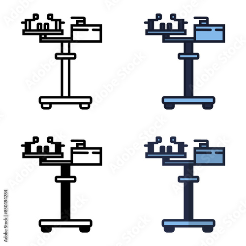 The Stringing Machine icon represents a device used to string rackets with precise tension and alignment.