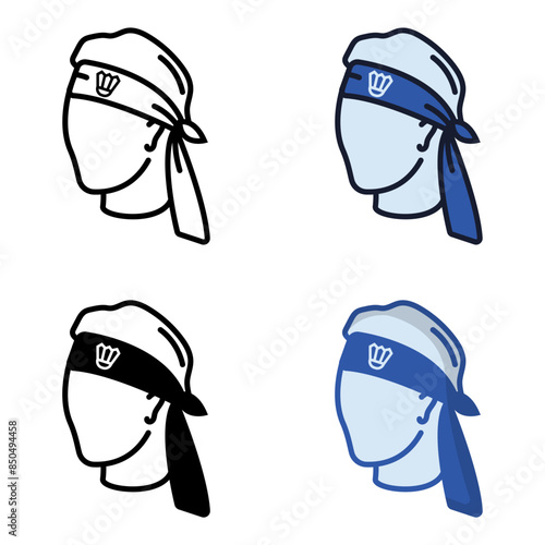 The Headband Badminton icon represents a headband designed to keep sweat out of the eyes during play.
