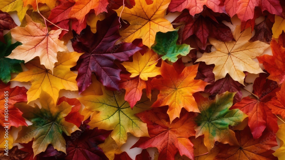 Autumn maple tree leaves full frame arrangement with many colorful leaves Autumn maple tree leaves full frame arrangement with many colorful leaves