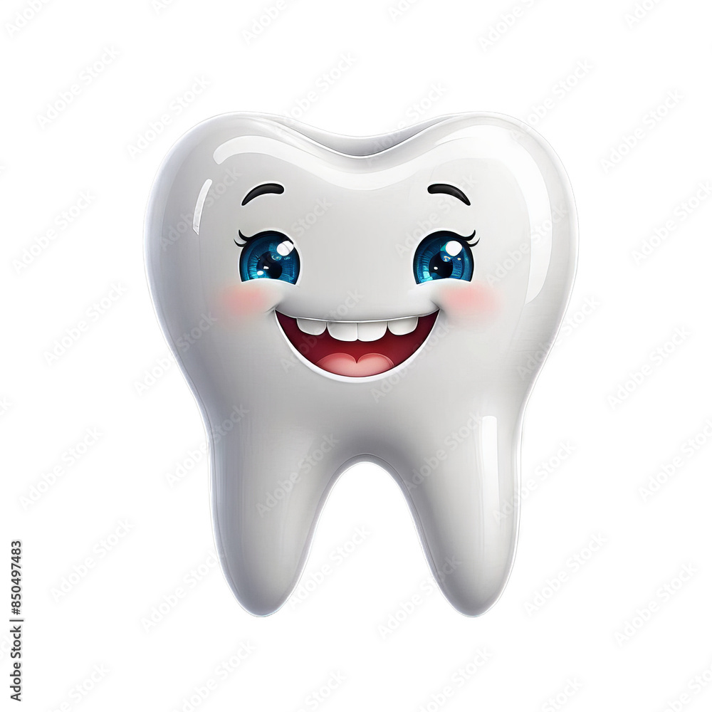 tooth 3D cartoon isolated in transparent background tooth 3D cartoon isolated in transparent background
