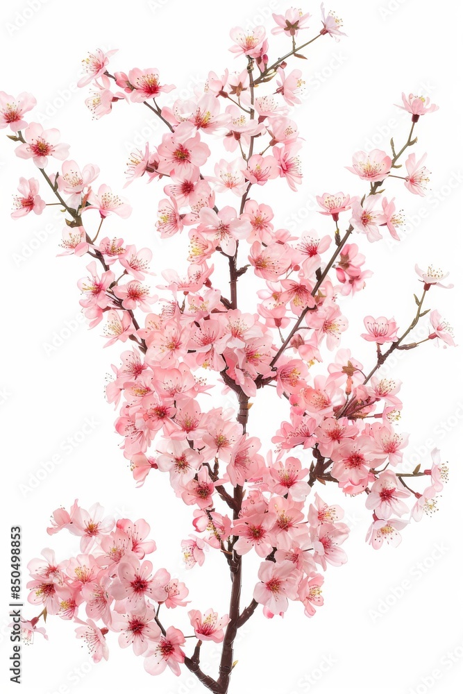 flower Photography, Cherry blossoms Kanzan Close up view, Isolated on white Background flower Photography, Cherry blossoms Kanzan Close up view, Isolated on white Background