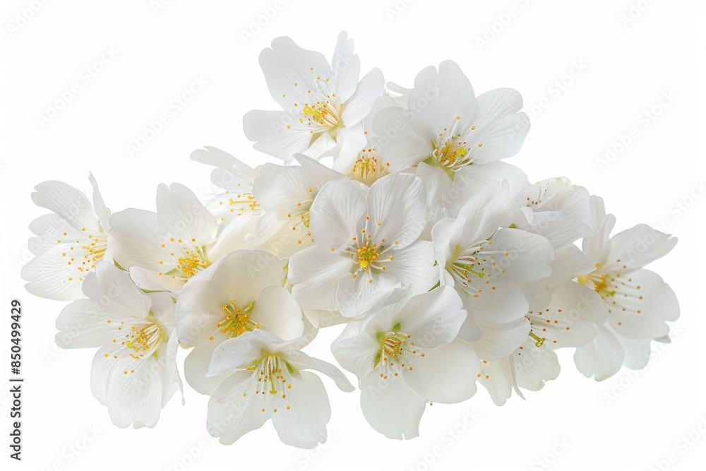 Obraz premium flower Photography, Cherry blossoms Okame, Isolated on white Background
