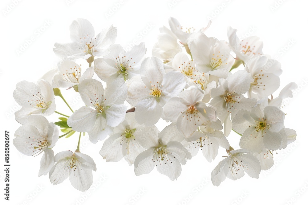 flower Photography, Cherry blossoms Shogetsu, Close up view, Isolated on white Background flower Photography, Cherry blossoms Shogetsu, Close up view, Isolated on white Background