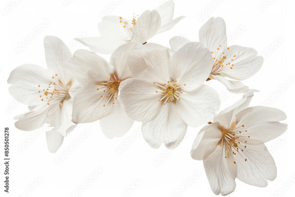 flower Photography, Cherry blossoms Somei Yoshino, Close up view, Isolated on white Background flower Photography, Cherry blossoms Somei Yoshino, Close up view, Isolated on white Background