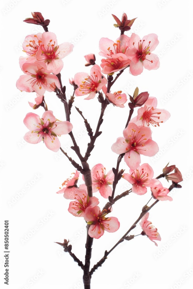 flower Photography, Cherry blossoms Yaezakura Close up view, Isolated on white Background flower Photography, Cherry blossoms Yaezakura Close up view, Isolated on white Background