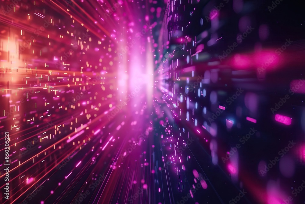 Glowing abstract lights with a futuristic feel, vibrant purple and pink hues, copy space Glowing abstract lights with a futuristic feel, vibrant purple and pink hues, copy space
