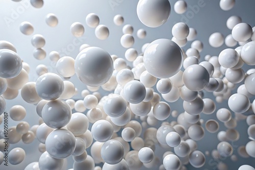 White spheres floating in the air