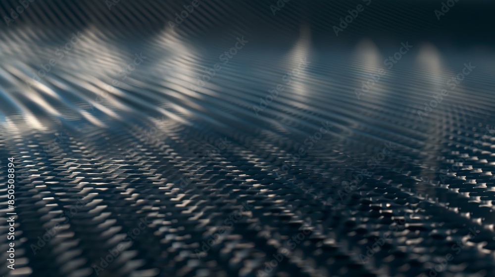 Close-up of carbon fiber composite, layered texture, subtle sheen, side lighting. Close-up of carbon fiber composite, layered texture, subtle sheen, side lighting.
