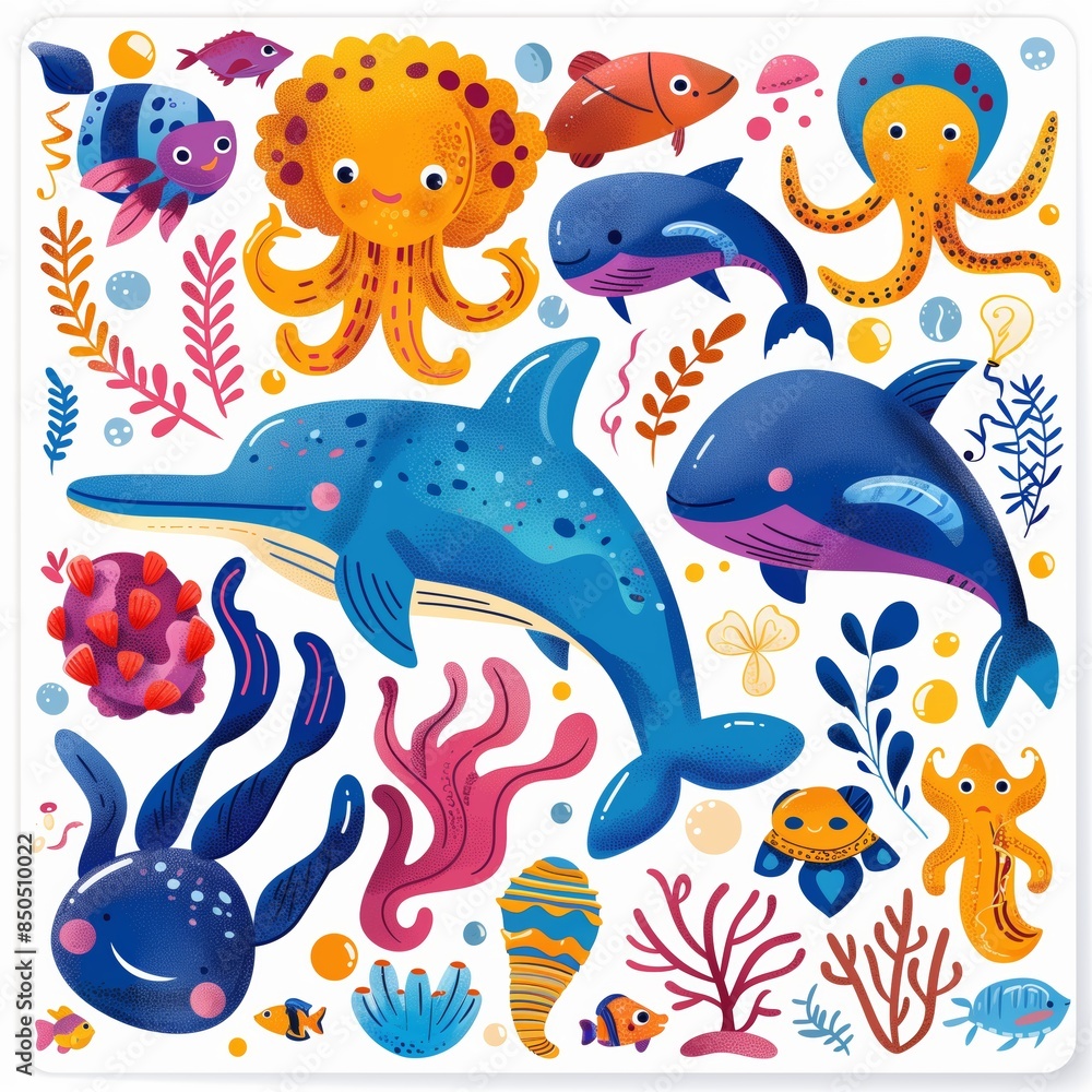 sea animals set sea animals set