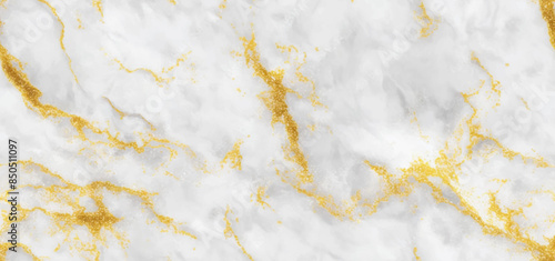 Luxurious white Carrara statuaries marble texture background. Calacatta glossy marble with golden streaks. Luxury White Gold Marble texture background vector. Panoramic Marbling texture design.