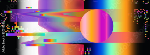 Vector illustration of gloomy visual disturbances with the effect of backlight bleeding and visual noise.