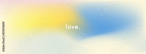 Romantic gradient sky pattern. Abstract light blue and yellow color vector banner. Blurred heart concept. Light fuzz colorful gradient background. Pastel smooth mesh shape. Vector soft wide backdrop