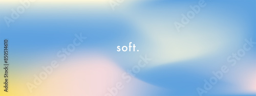 Abstract cirrus clouds. Light blue, pink color vector banner. Pastel gradient sky pattern. Blurred light fuzz colorful gradient background. Pastel smooth mesh shapes. Vector soft horizontal backdrop