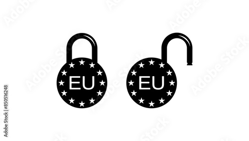 EU emblem, black isolated silhouette photo