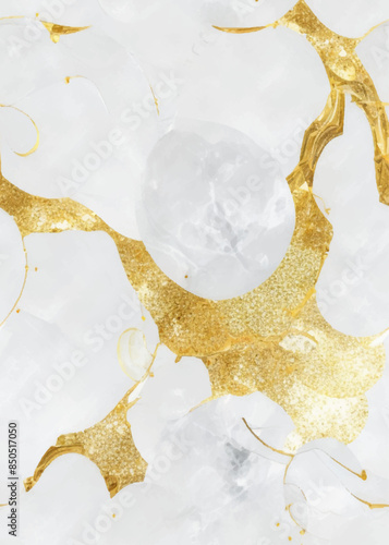 Luxurious white Carrara statuaries marble texture background. Calacatta glossy marble with golden streaks. Luxury White Gold Marble texture background vector. Panoramic Marbling texture design.
