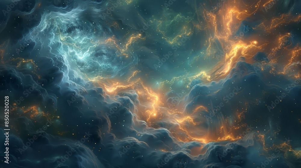 Cosmic dust and luminous stars create an otherworldly galaxy landscape backdrop Cosmic dust and luminous stars create an otherworldly galaxy landscape backdrop