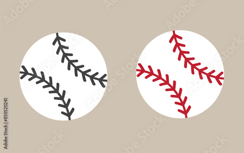 baseball vector icon soft ball tennis illustration of baseballs from two different style,