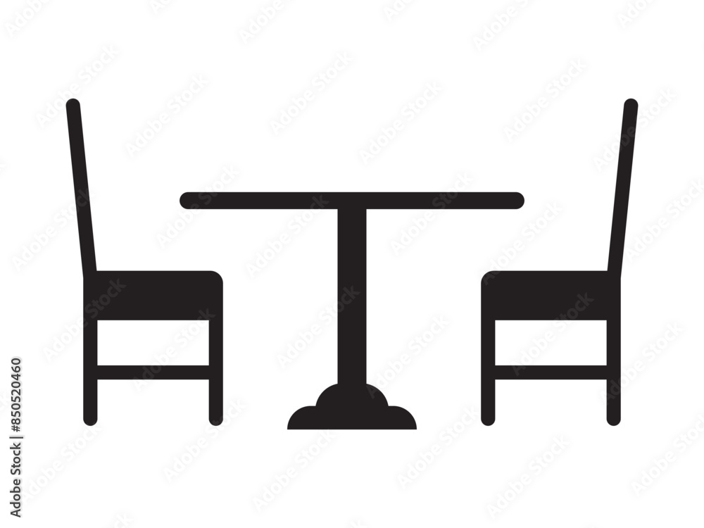 terrace cafe vector icon, Street table with chairs icon set terrace cafe vector icon, Street table with chairs icon set