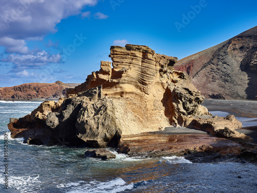 View of El Golfo bay Lanzarote Spain
