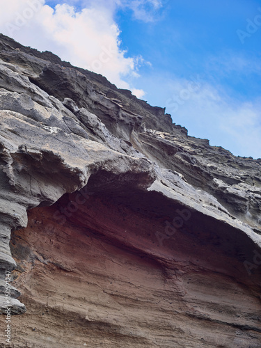 View of El Golfo bay Lanzarote Spain
