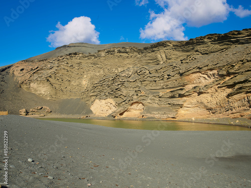 View of El Golfo bay Lanzarote Spain
