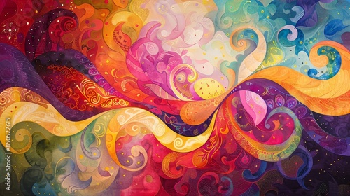 Swirling patterns and colors create a tapestry of Diwali celebration backdrop