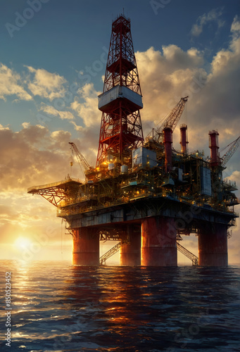 gas and oil rig. Generative AI