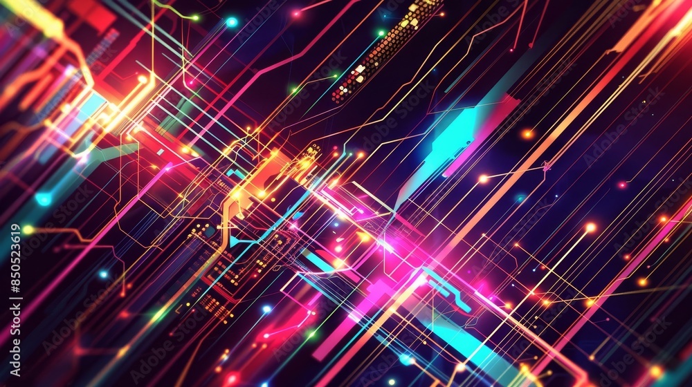 Intersecting lines and neon bursts capturing Black Friday buzz backdrop Intersecting lines and neon bursts capturing Black Friday buzz backdrop