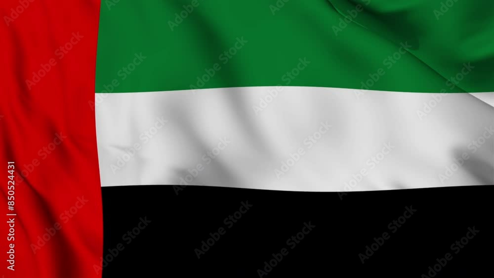 United Arab Emirates Flag waving animation seamless loop. 4k United Arab Emirates Flag waving animation seamless loop. 4k