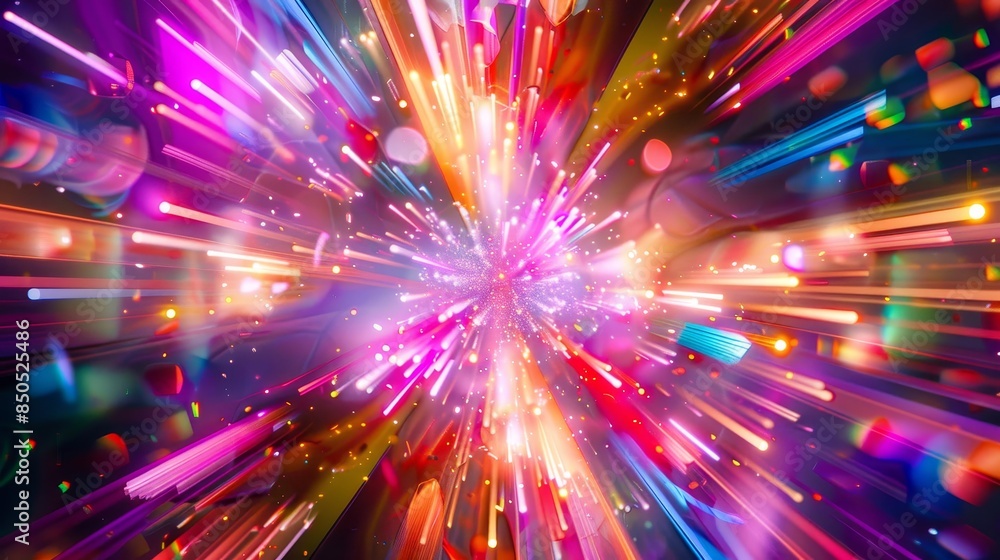 Naklejka premium Vibrant neon explosion capturing Black Friday frenzy