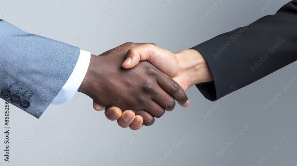 handshake between a businessperson from a developed country and one from a developing country, symbolizing global cooperation. handshake between a businessperson from a developed country and one from a developing country, symbolizing global cooperation.