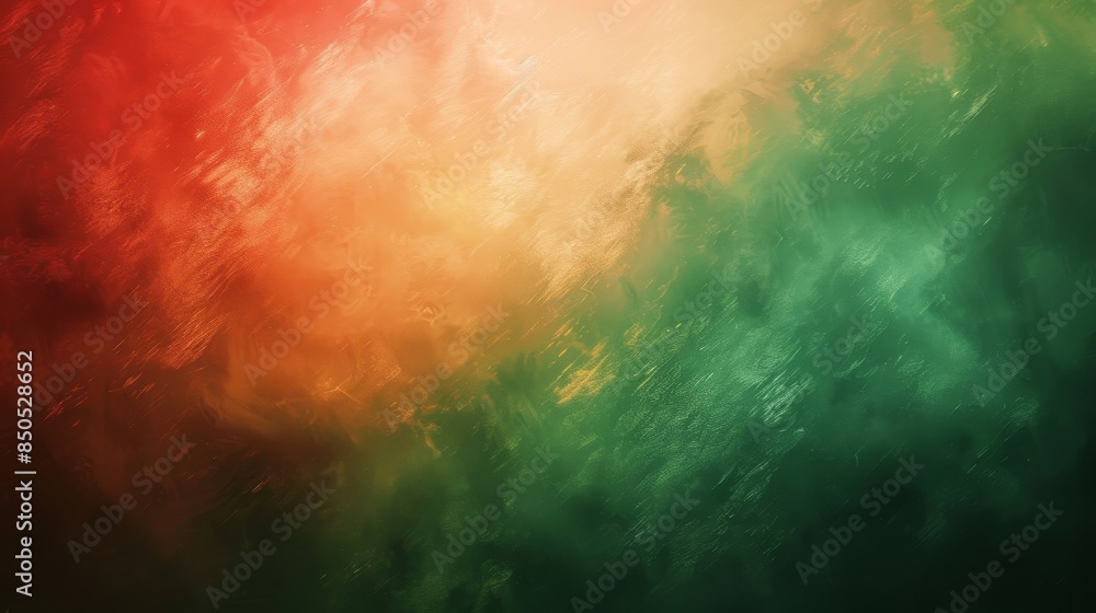 Fototapeta premium Soft gradients of red green and gold reminiscent of cozy Christmas evening