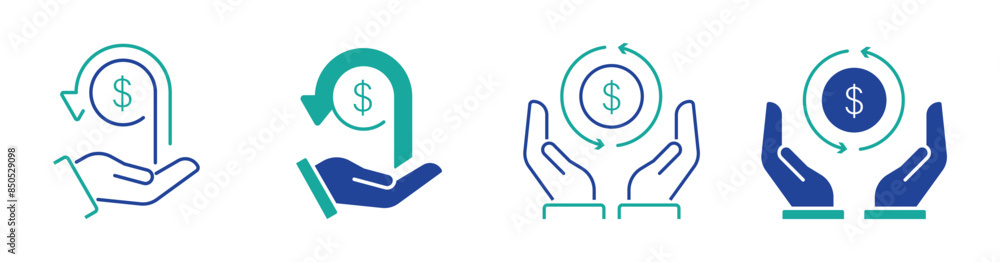set icon money back. cashback icon symbol template for graphic and web design collection logo vector illustration set icon money back. cashback icon symbol template for graphic and web design collection logo vector illustration