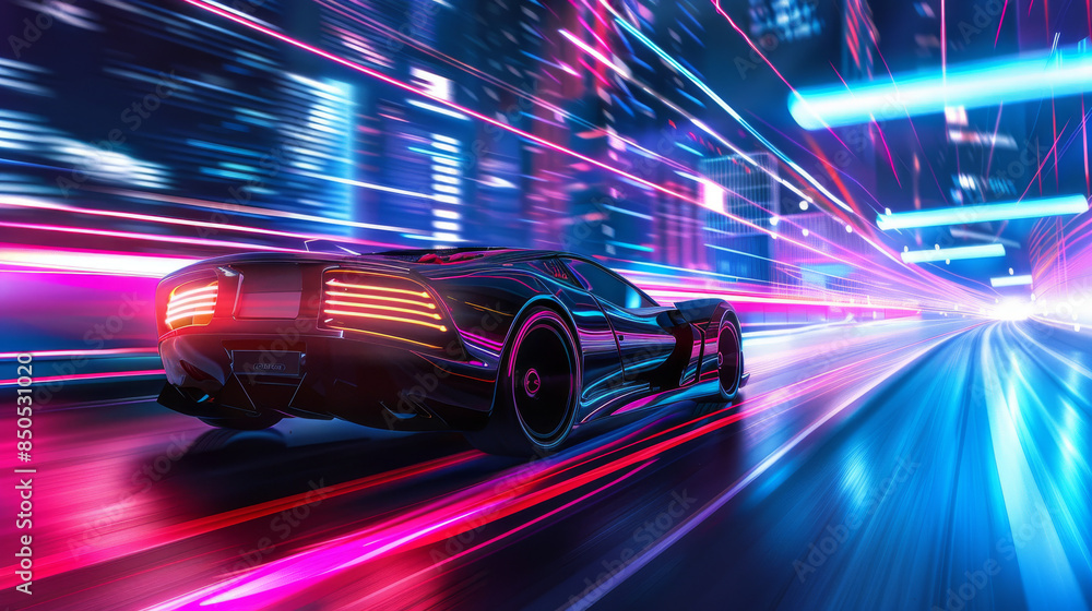 Futuristic electric vehicle (EV) or luxury sports car, a fast vehicle Futuristic electric vehicle (EV) or luxury sports car, a fast vehicle