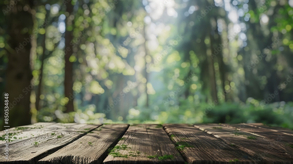 Beautiful blurred boreal forest background view with empty rustic wooden table for mockup product display Picnic table with customizable space on tabletop for editing Flawless : Generative AI Beautiful blurred boreal forest background view with empty rustic wooden table for mockup product display Picnic table with customizable space on tabletop for editing Flawless : Generative AI