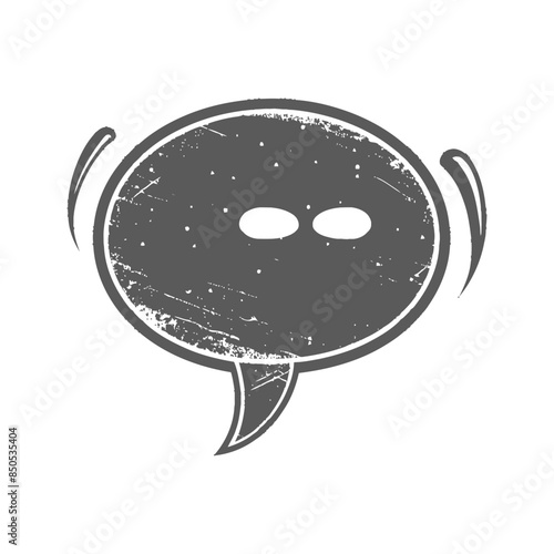 Distressed Speech Bubble with Anxious Eyes, Shaking.