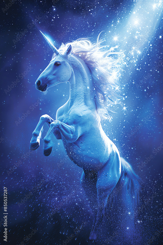 blue unicorn, AI generated blue unicorn, AI generated