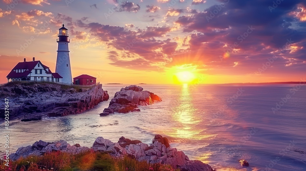 Fototapeta premium Lighthouse Sunrise 