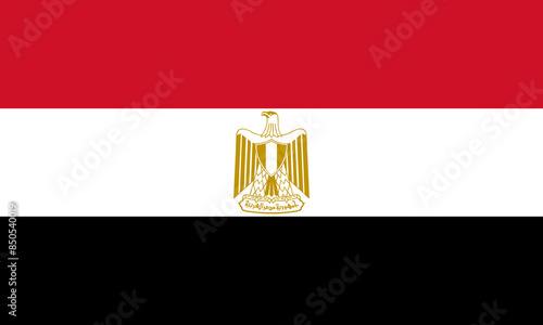 Vector flag of Egypt. Symbol of patriotism and freedom. Egyptian flag illustration. Vector Flag of the Arab Republic of Egypt