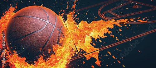 Basketball banner background. Generated with Ai.